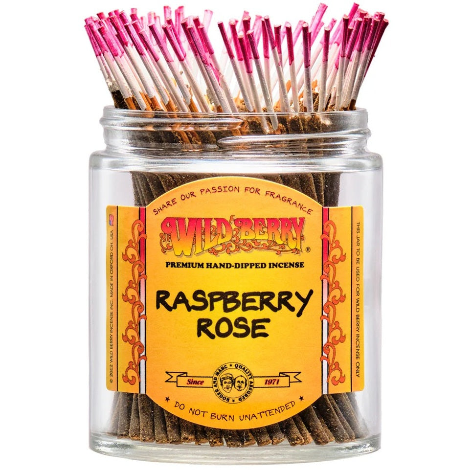 Raspberry Rose scent Wild Berry "Shortie" incense 4" sticks