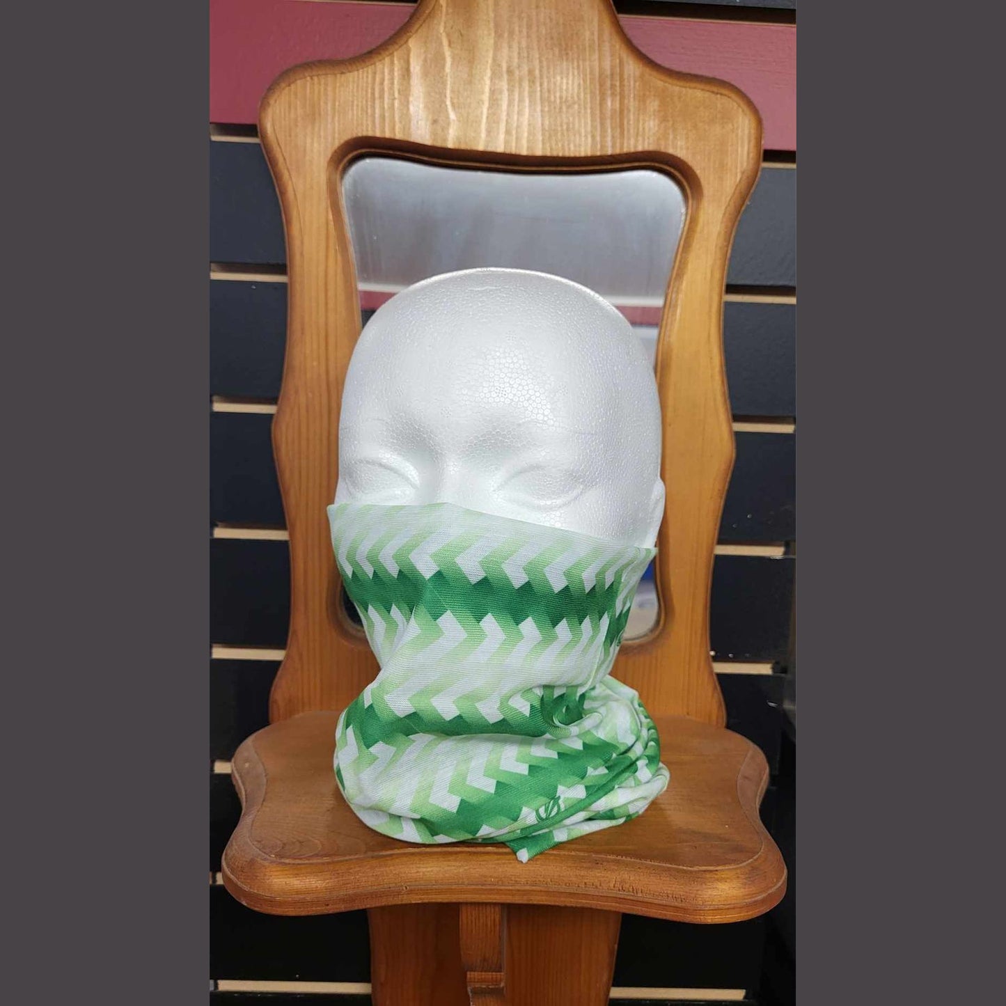 Seemless Neck Tube-Green Chevron