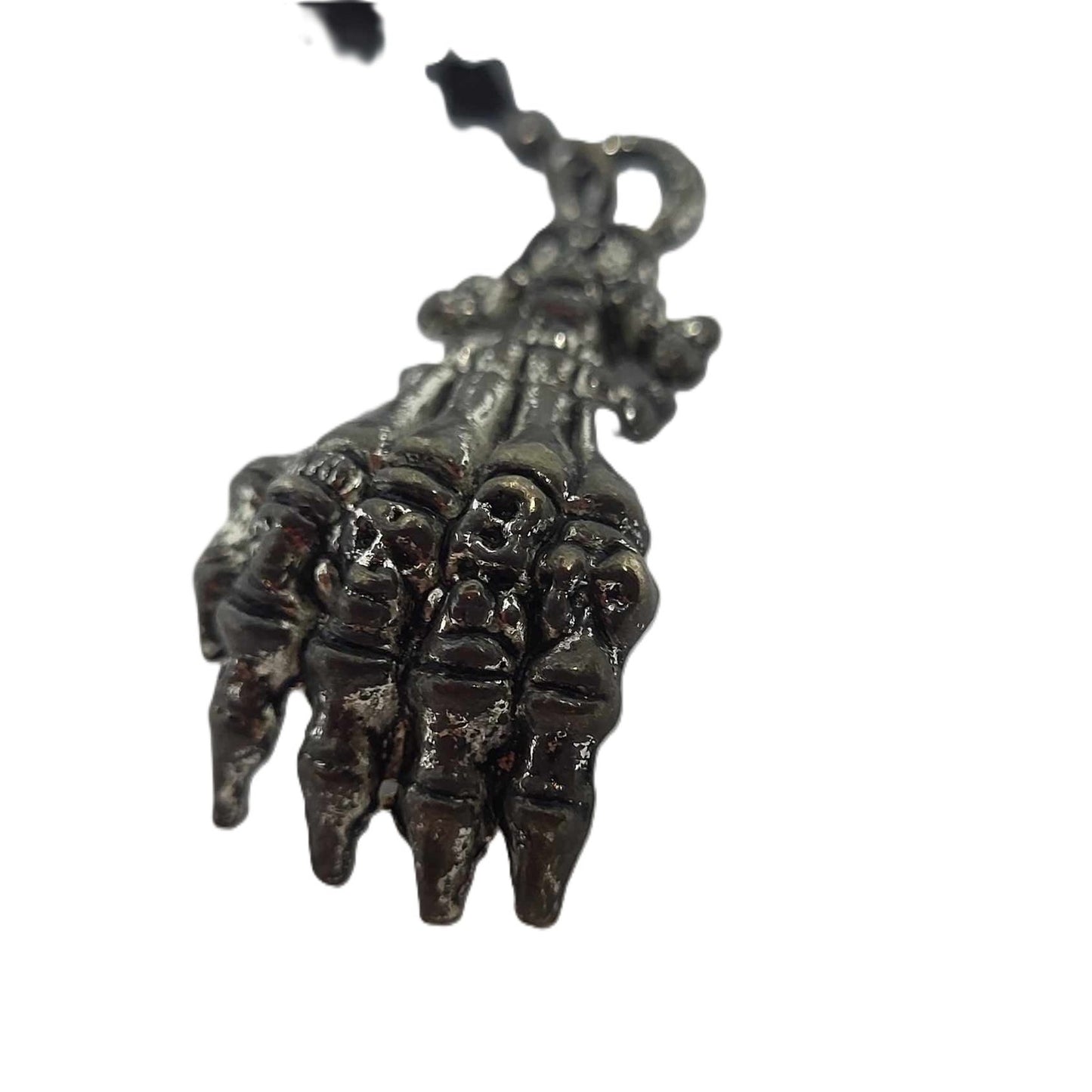 Hyde Creek Finery Skeleton Hand w/Crystals Pendant/Zipper Pull closeup of back of hand