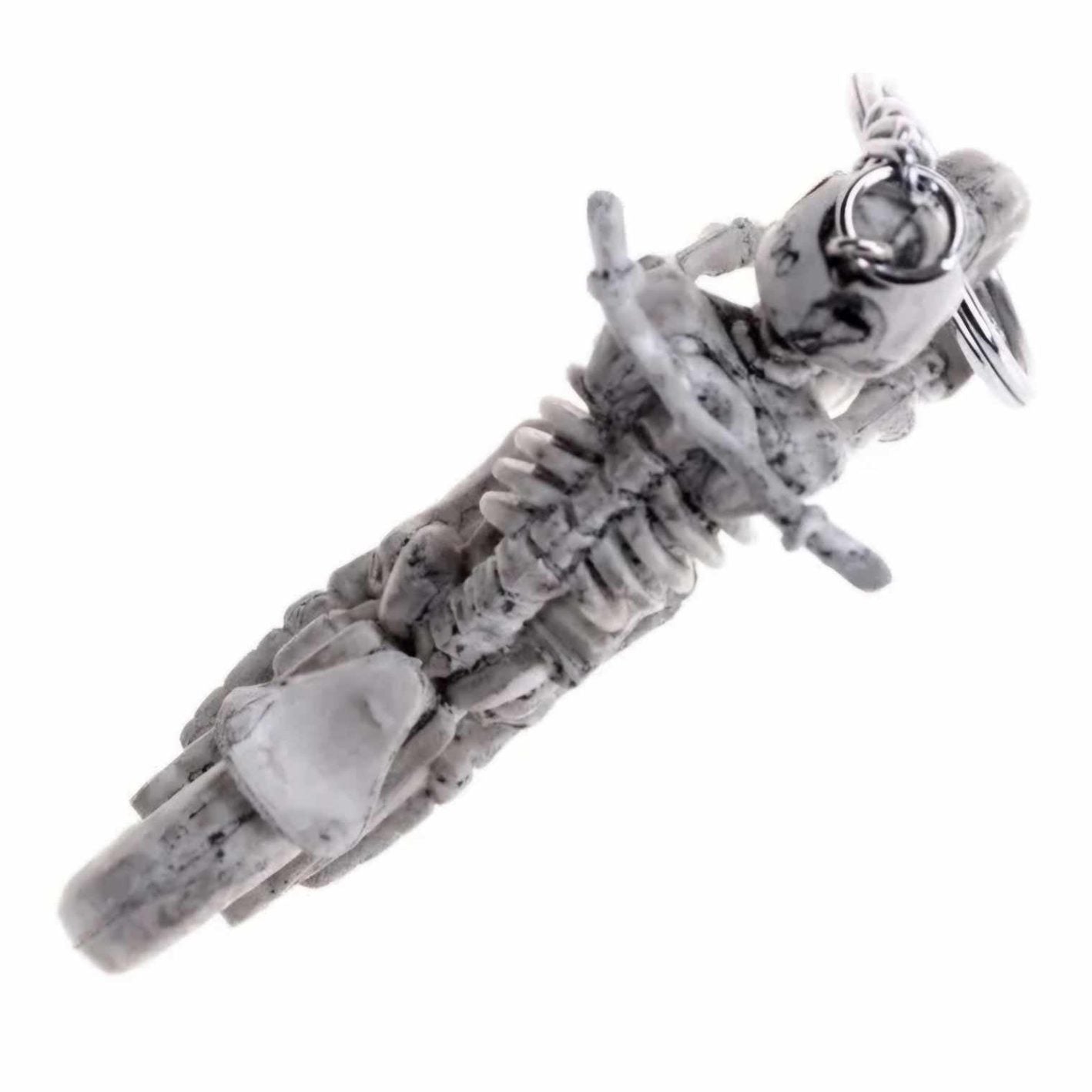 Hyde Creek Finery Skeleton on Motorcycle Key Chain-Rubber-top view