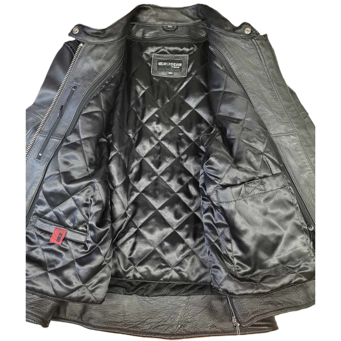 Cruiser by Sofari Ladies Euro Collar Leather Motorcycle Jacket
inside view