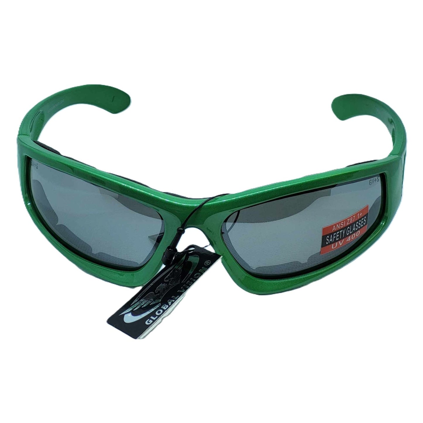 Global Vision Triumphant Green motorcycle glasses-front