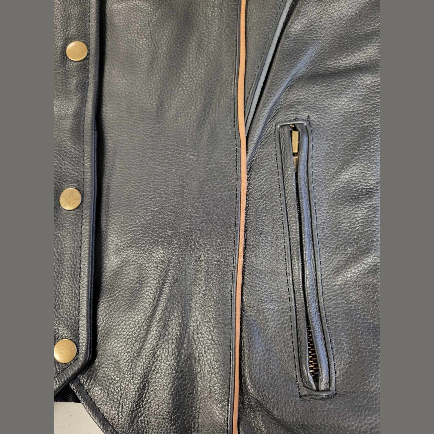 Unik Ladies Brown Wing Leather Motorcycle Biker Vest Small