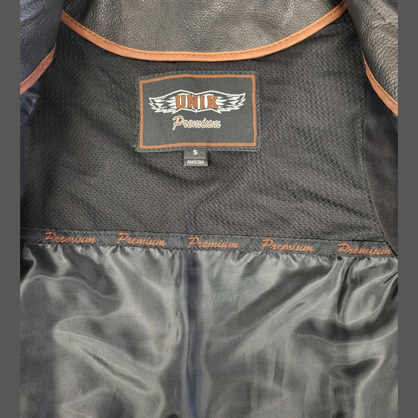 Unik Ladies Brown Wing Leather Motorcycle Biker Vest Small