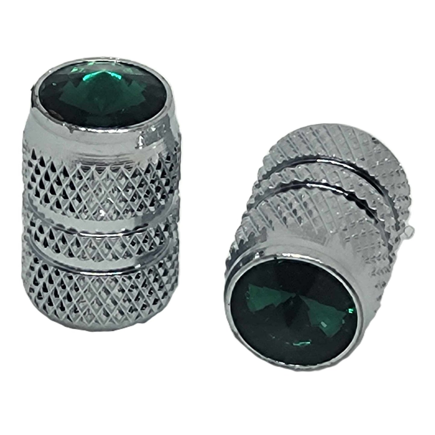 Aluminum Motorcycle Tire Valve Stem Caps-Green Jewels