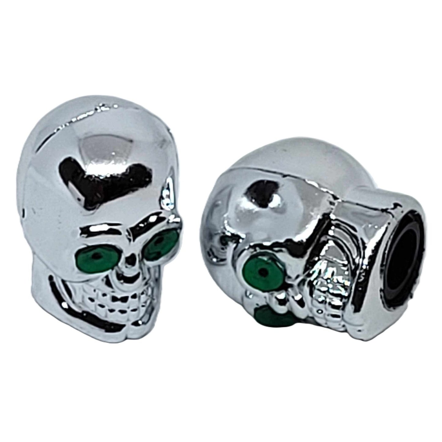 Aluminum Motorcycle Tire Valve Stem Caps-Green Jewels