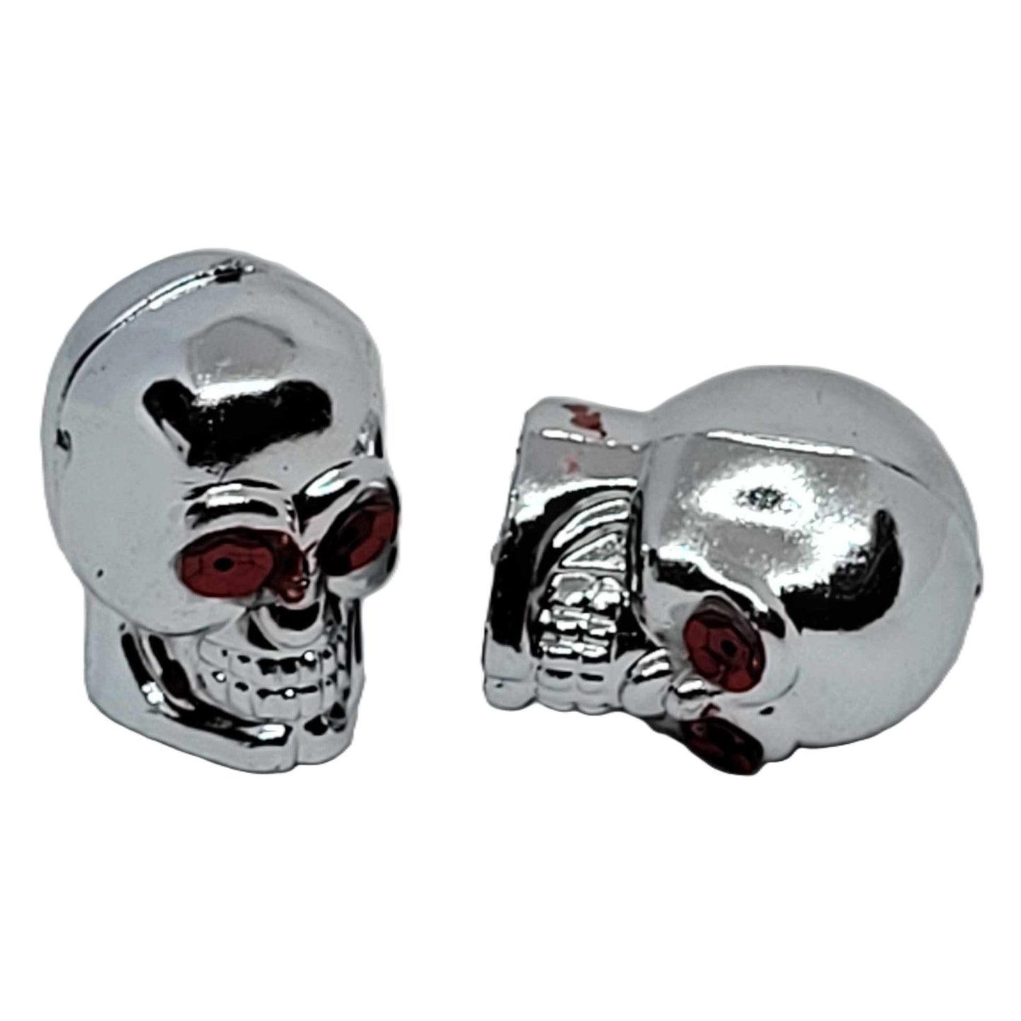 Aluminum Motorcycle Tire Valve Stem Caps-Skulls Red Eyes