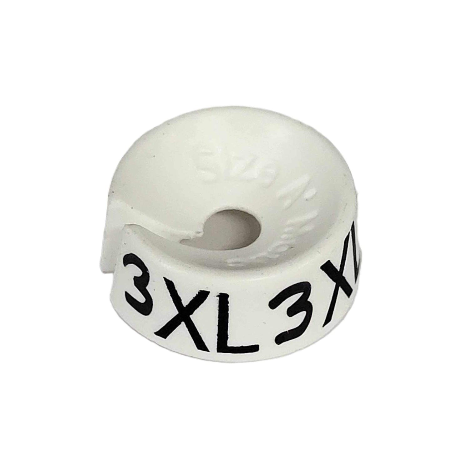 closeup of hanger size marker 3XL
