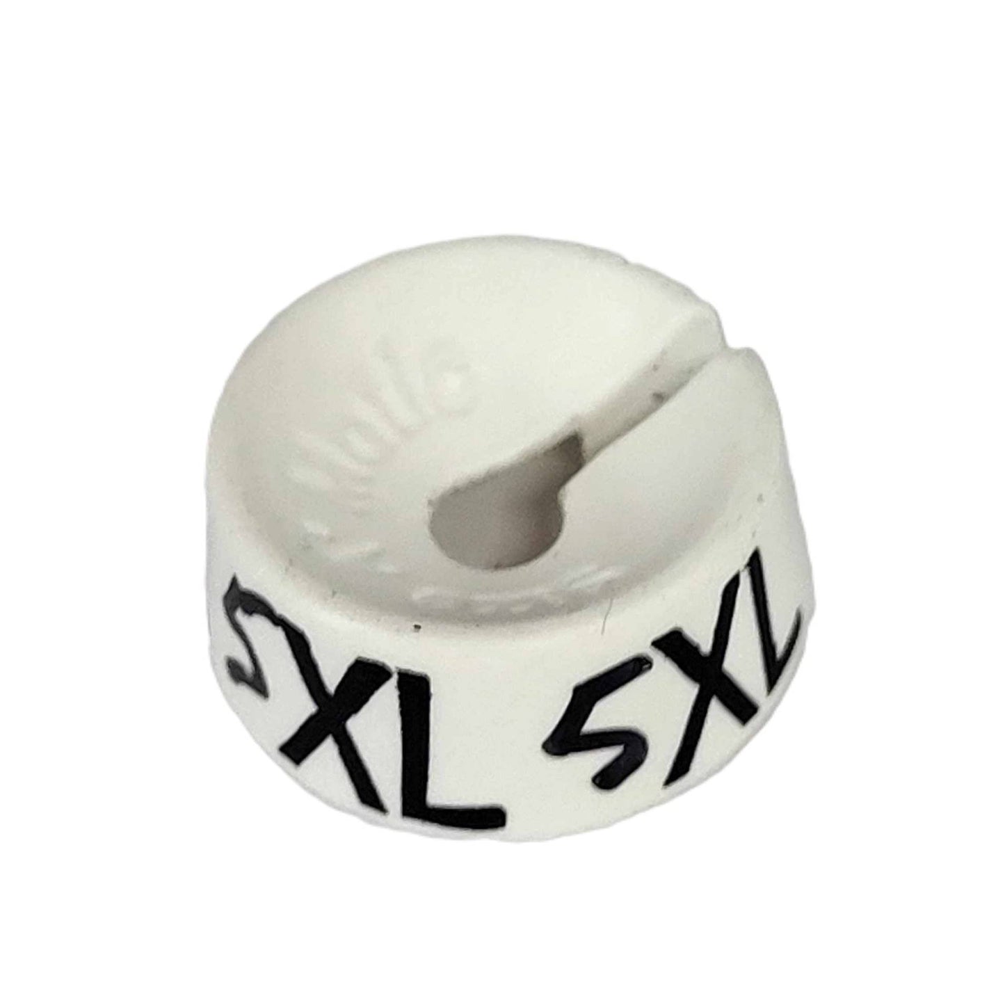 closeup of hanger size marker 5XL