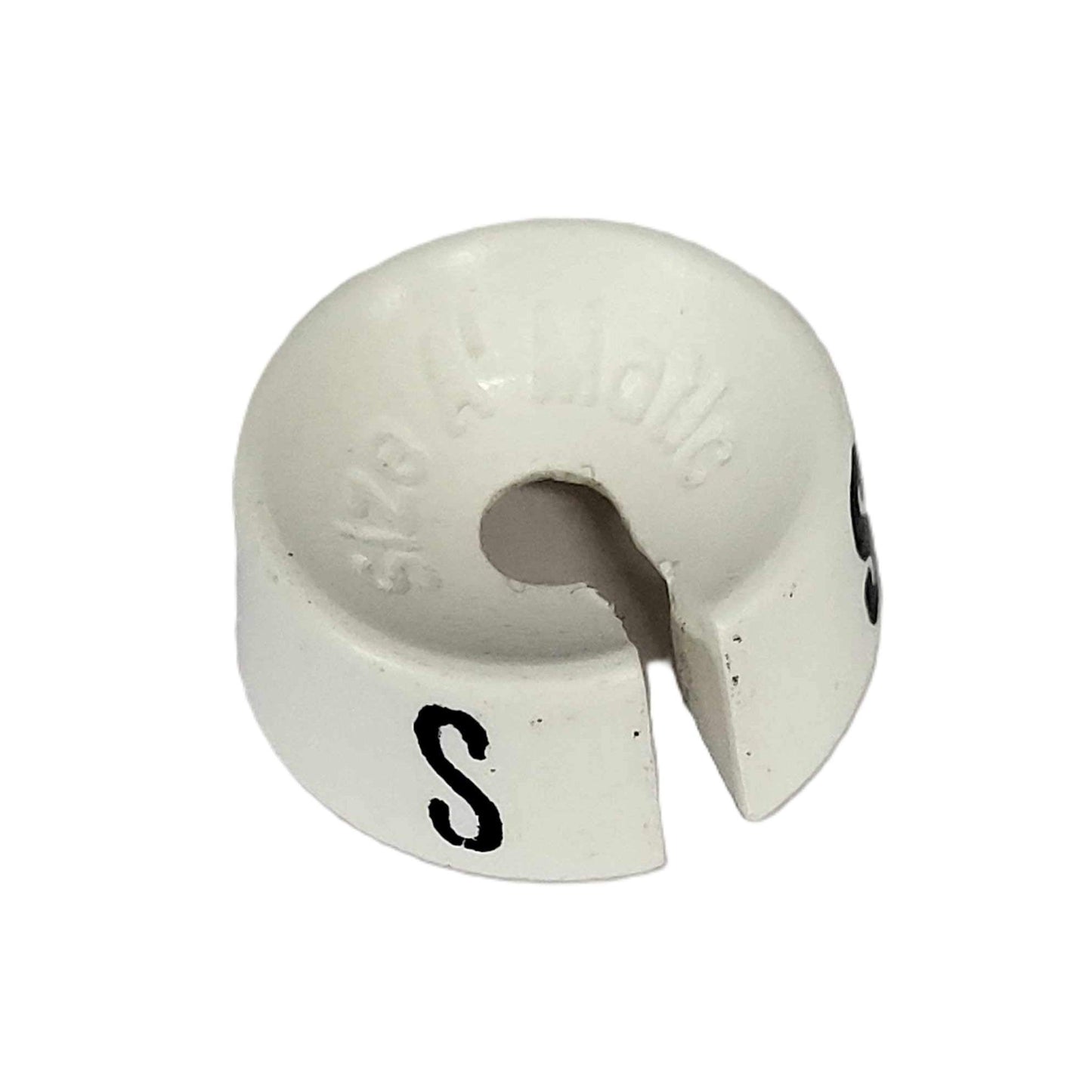 closeup of hanger size marker S
