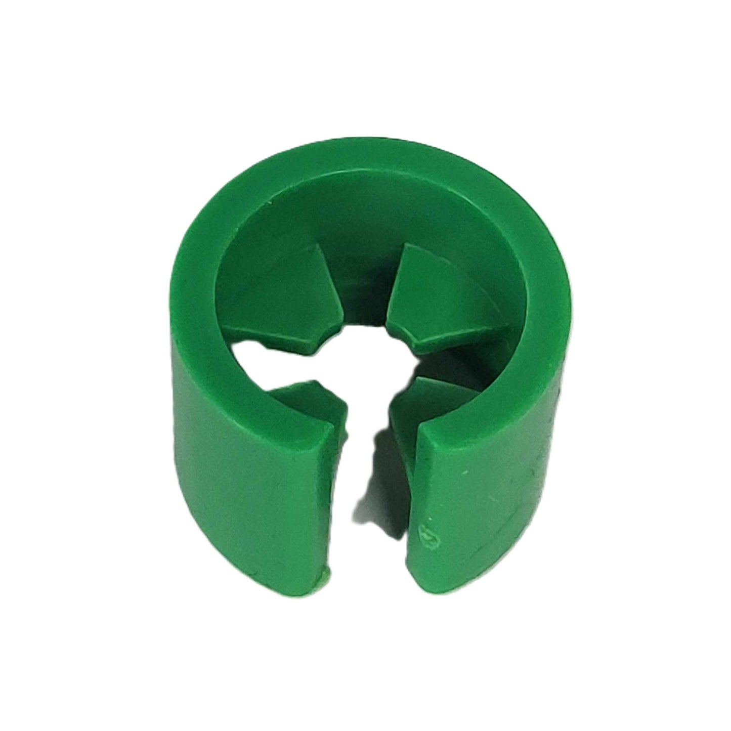 closeup of green hanger size marker