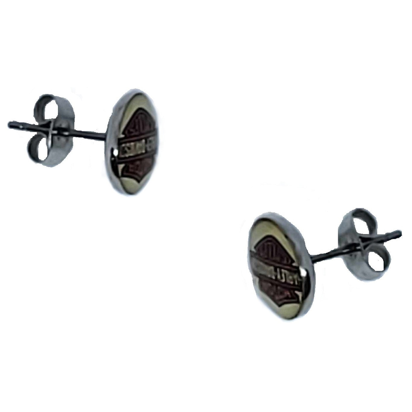 harley davidson logo stud earrings side view