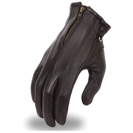 Juno Ladies Leather Zipper Motorcycle Gloves-pic1