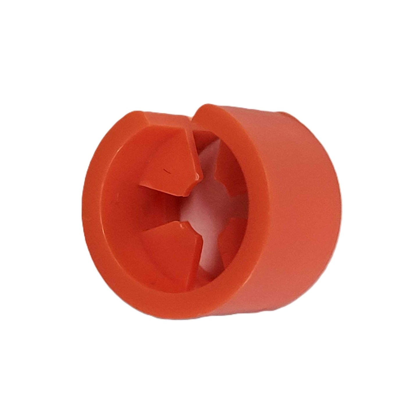 closeup of round orange hanger size marker