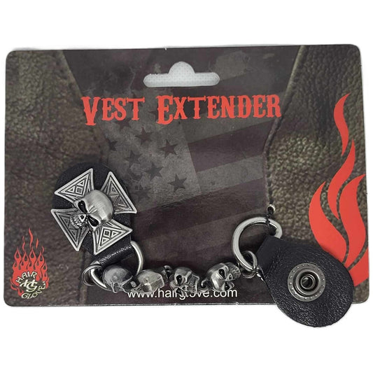 Vest Extender - Matte Black Skull 7.5"