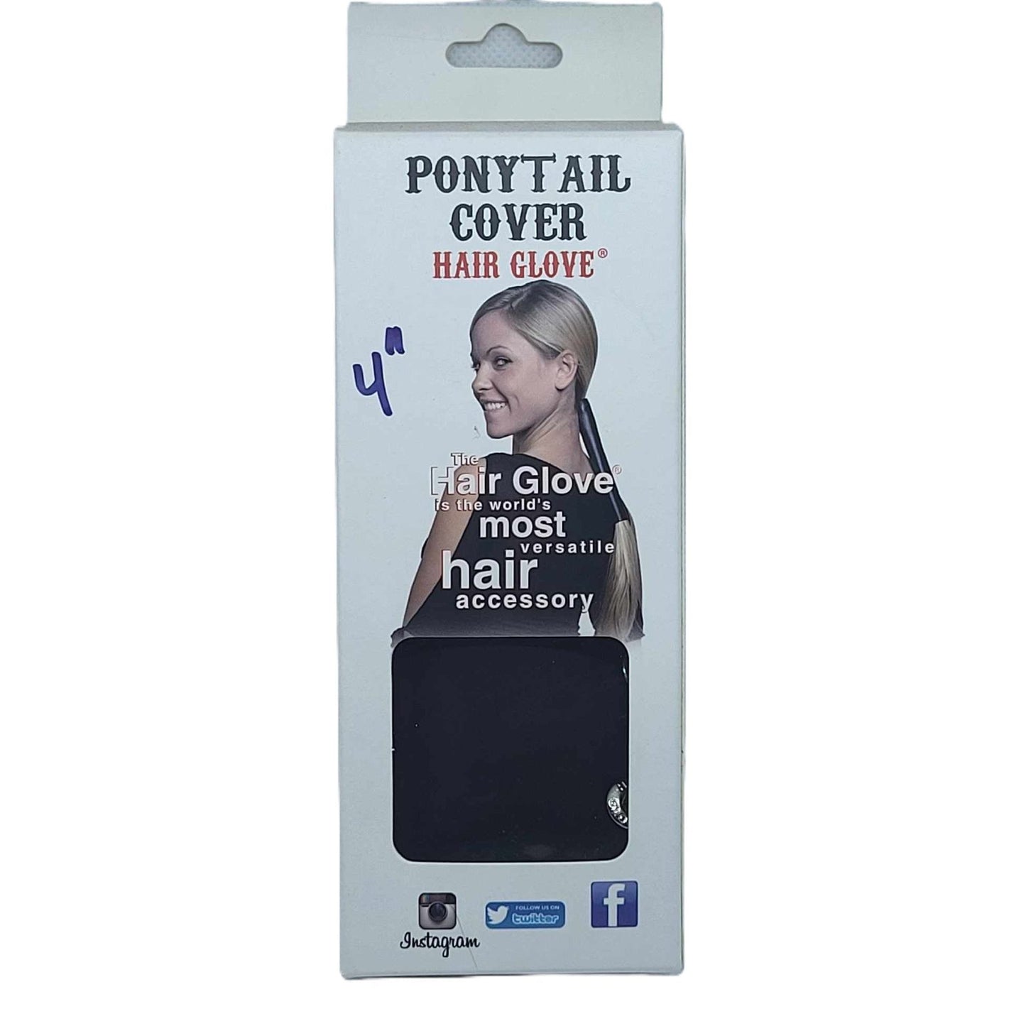 Hair Glove 4" Black Neoprene w/Grey Stitching Hair Glove Wrap Extra Wide package