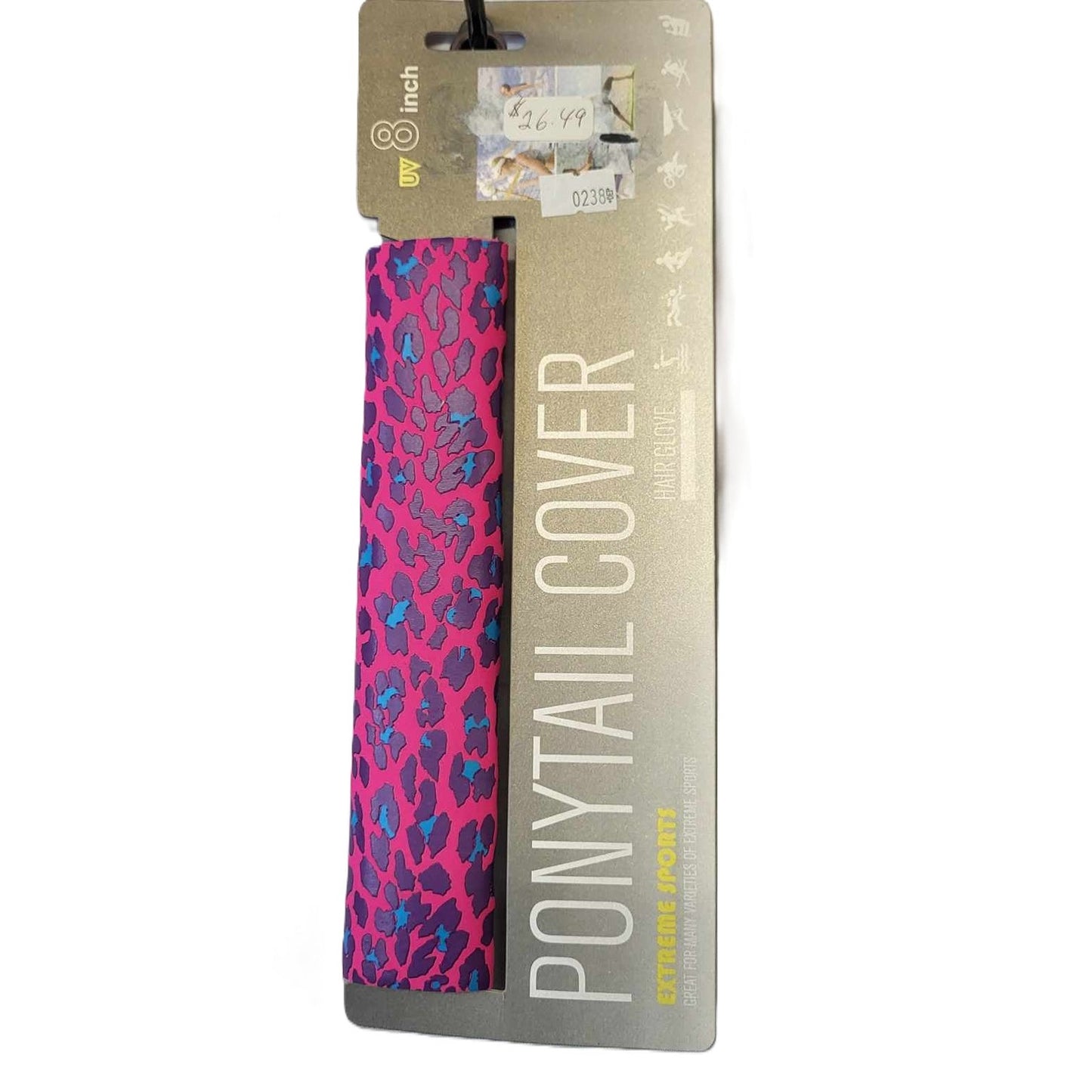 Hair Glove-8" Neoprene Hair Glove Wrap -Fuschia/Cheetah