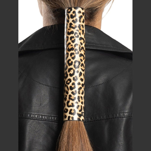 Hair Glove-8" Leather Hair Glove Wrap -Leopard Print