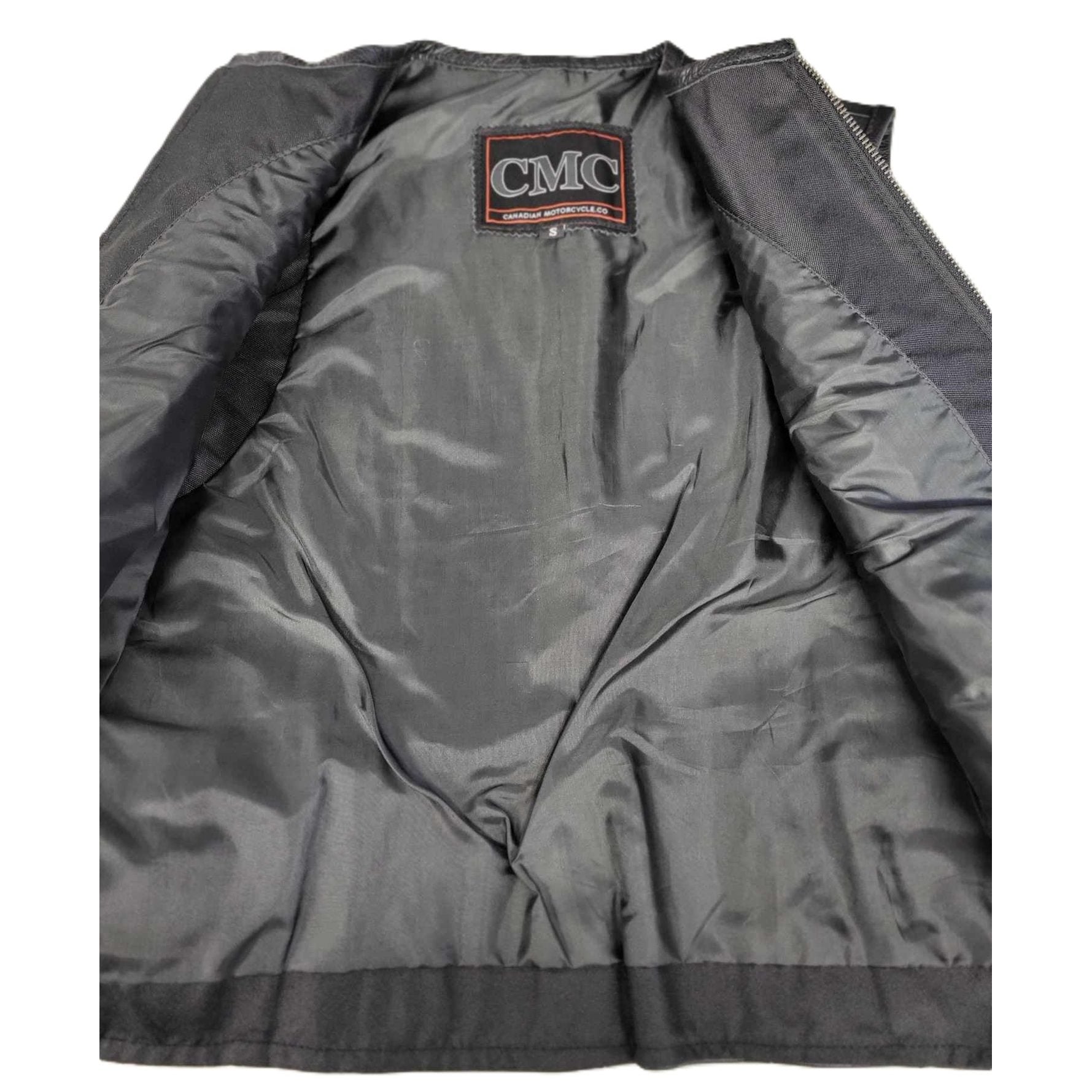 Canadian Motorcycle Company Ladies 3-Buckle Sides Leather Motorcycle Vest Small