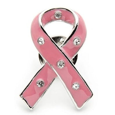 Cancer awareness lapel pin pink