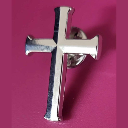 Hair Glove Chrome Cross Lapel Pin