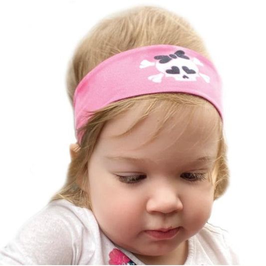 Hair Glove Baby Toddler Headbands-Pink Skull & Bow