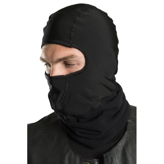 Hair Glove Polar Balaclava-Plain Black w/Fleece Neck Guard