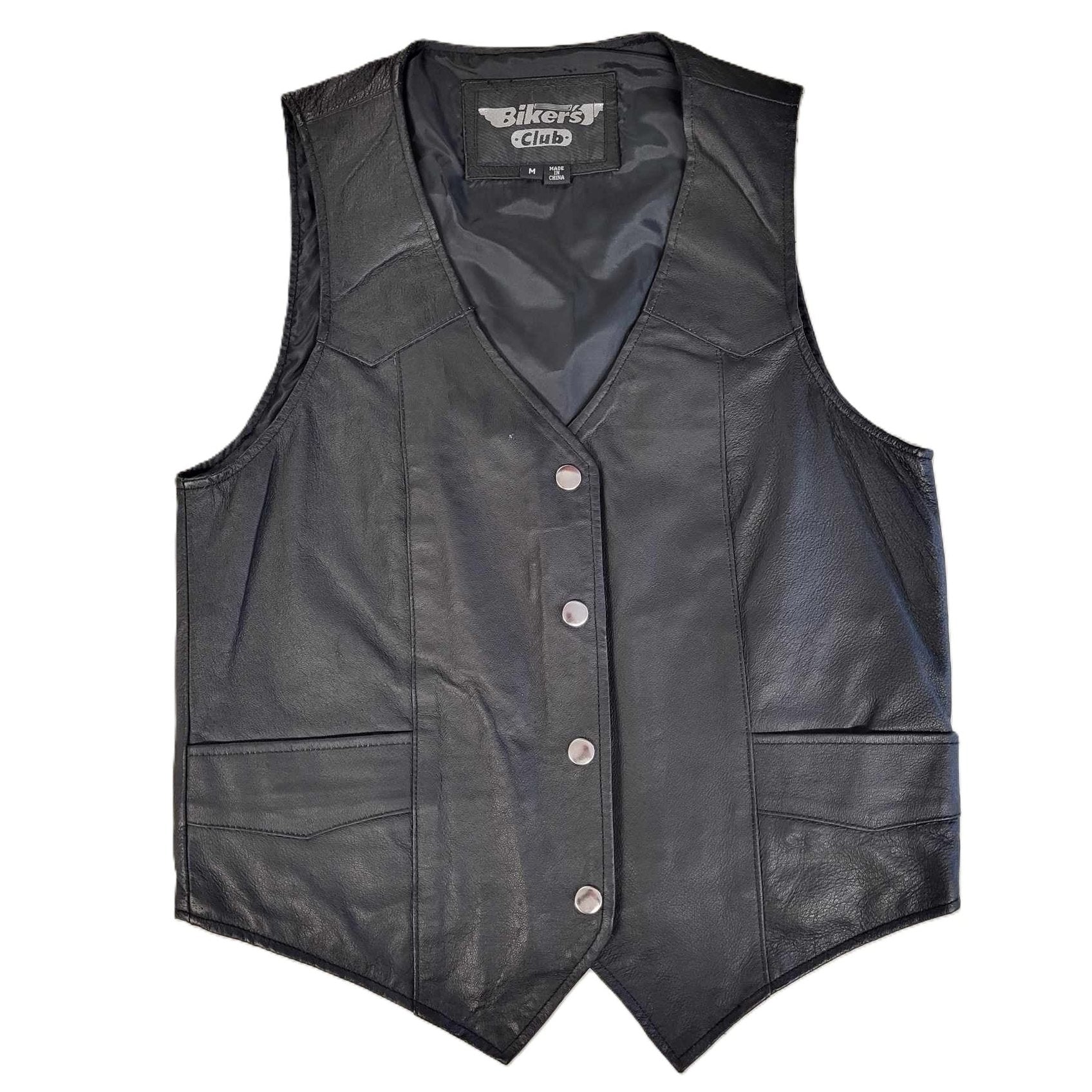 Biker's Club Ladies Plain Motorcycle Vest front view