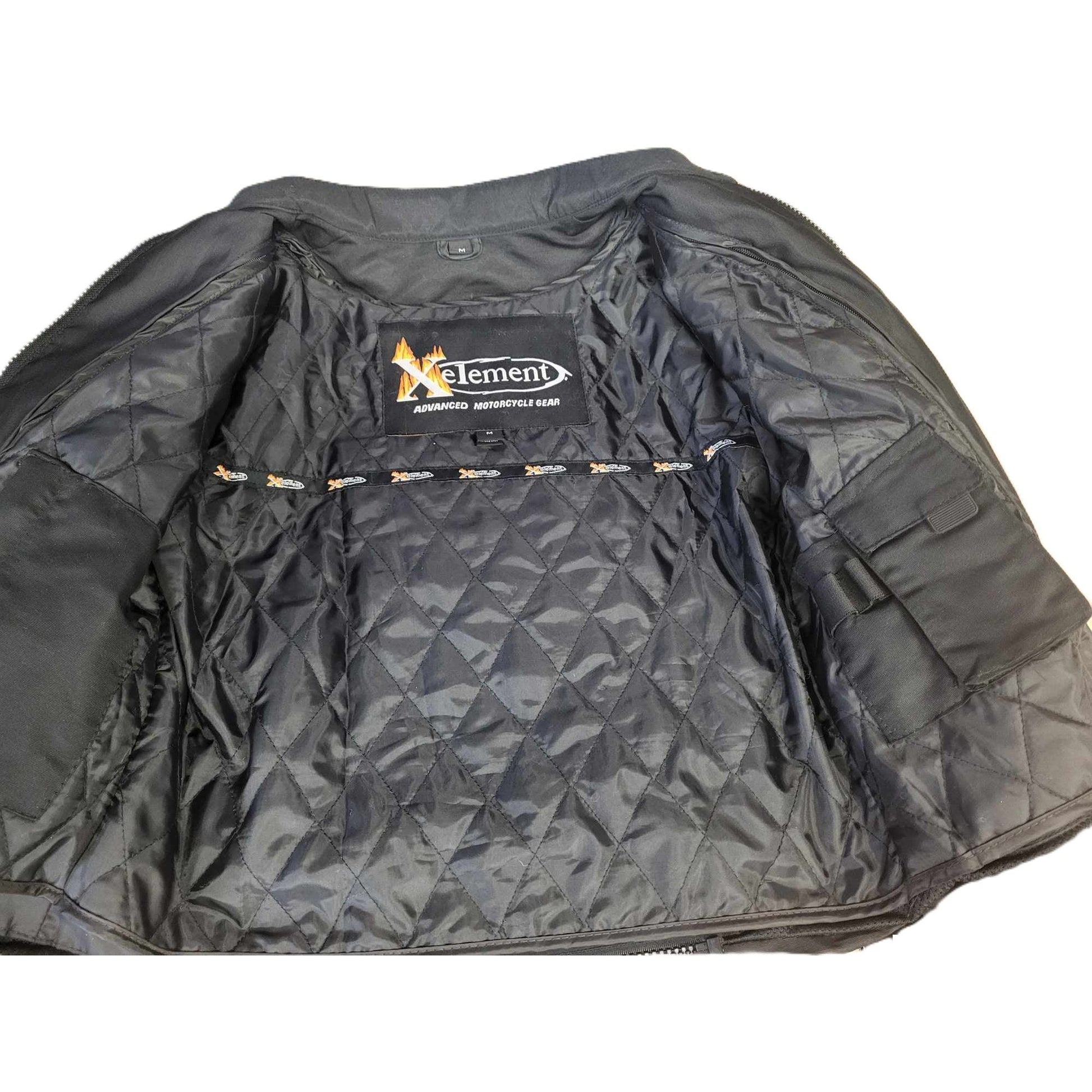 Ladies Black Textile Armored Cordura Motorcycle Jacket inside view