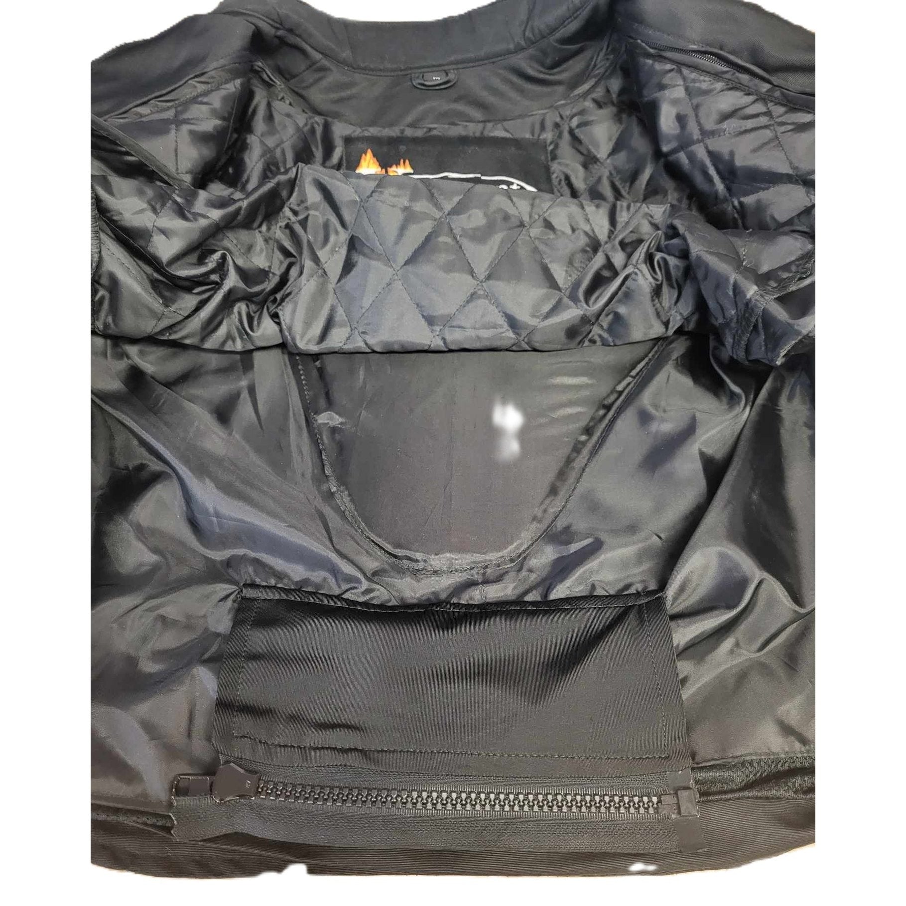 Ladies Black Textile Armored Cordura Motorcycle Jacket inside view