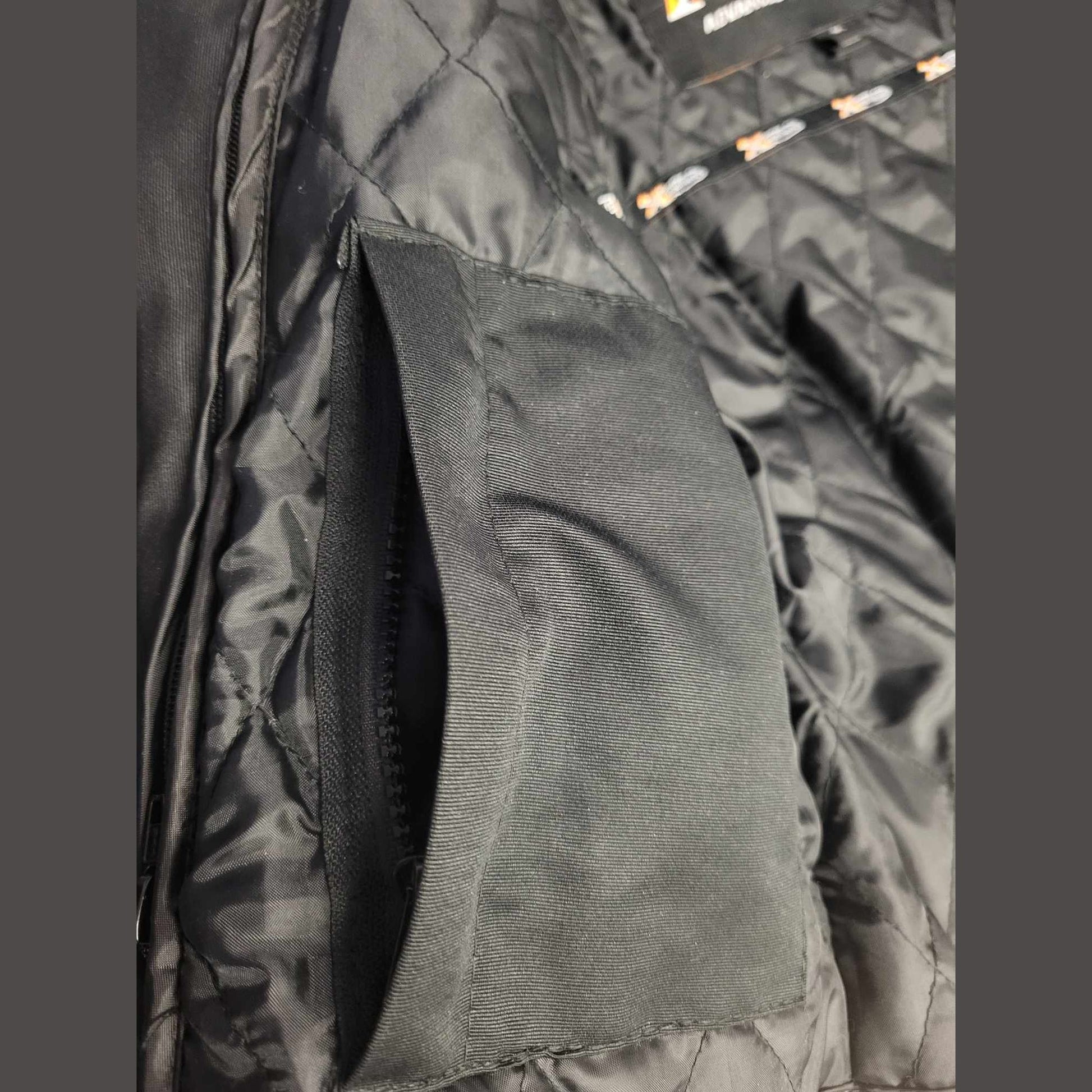 Ladies Black Textile Armored Cordura Motorcycle Jacket view of pockets