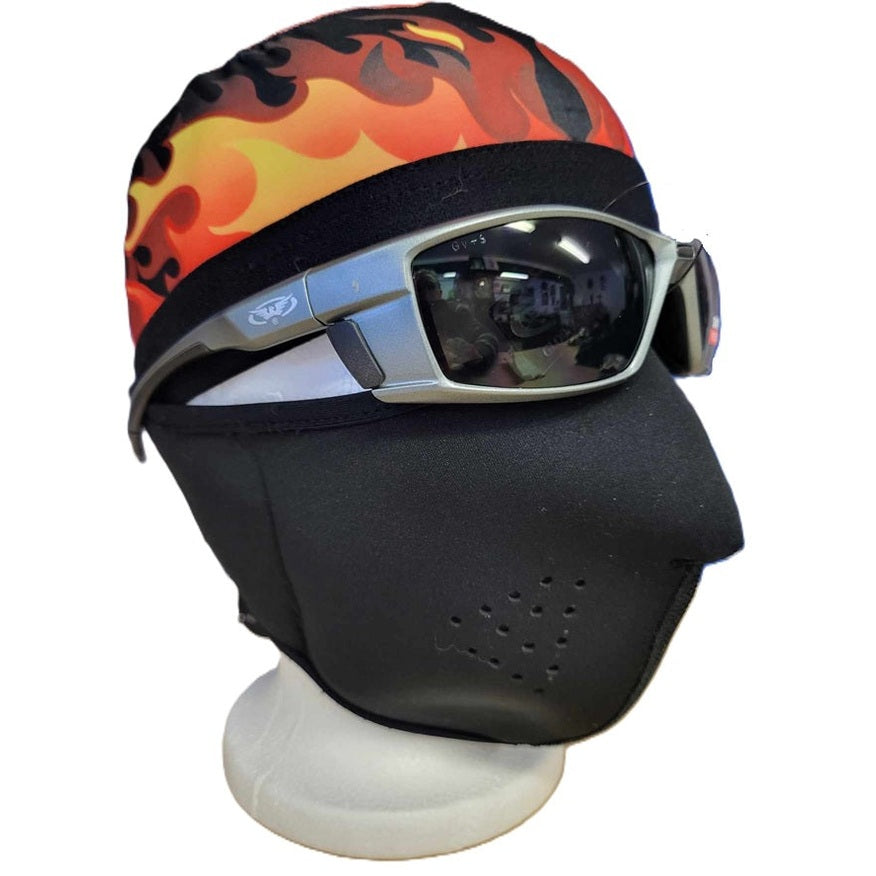 CMC black face mask side view