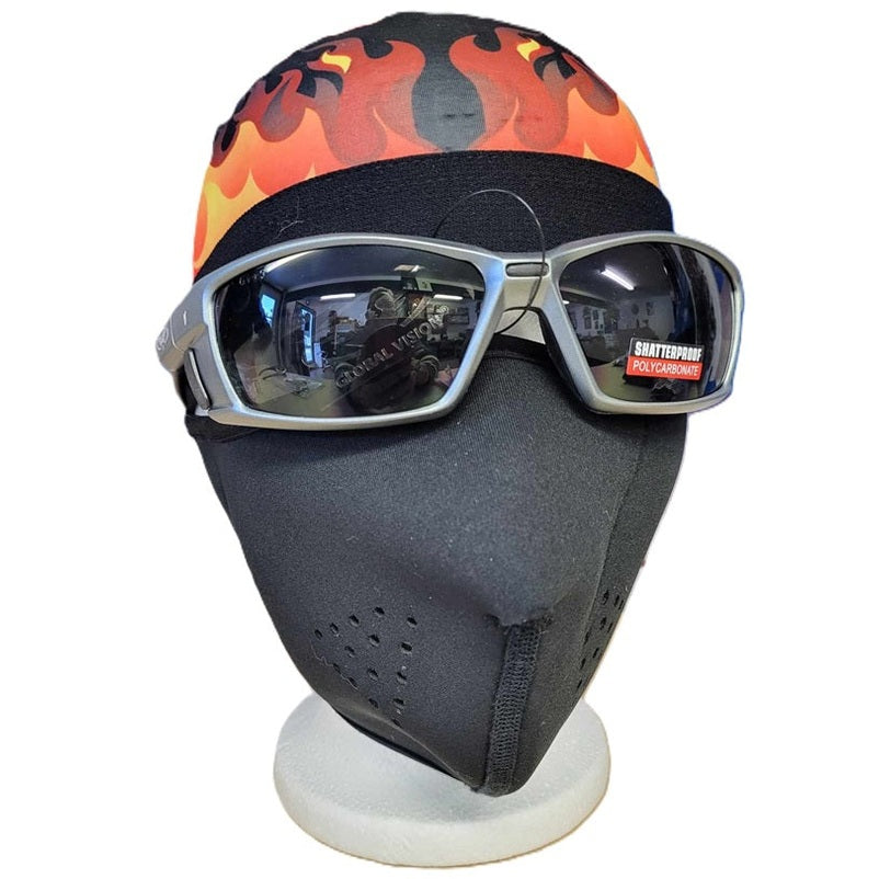 CMC black face mask front view