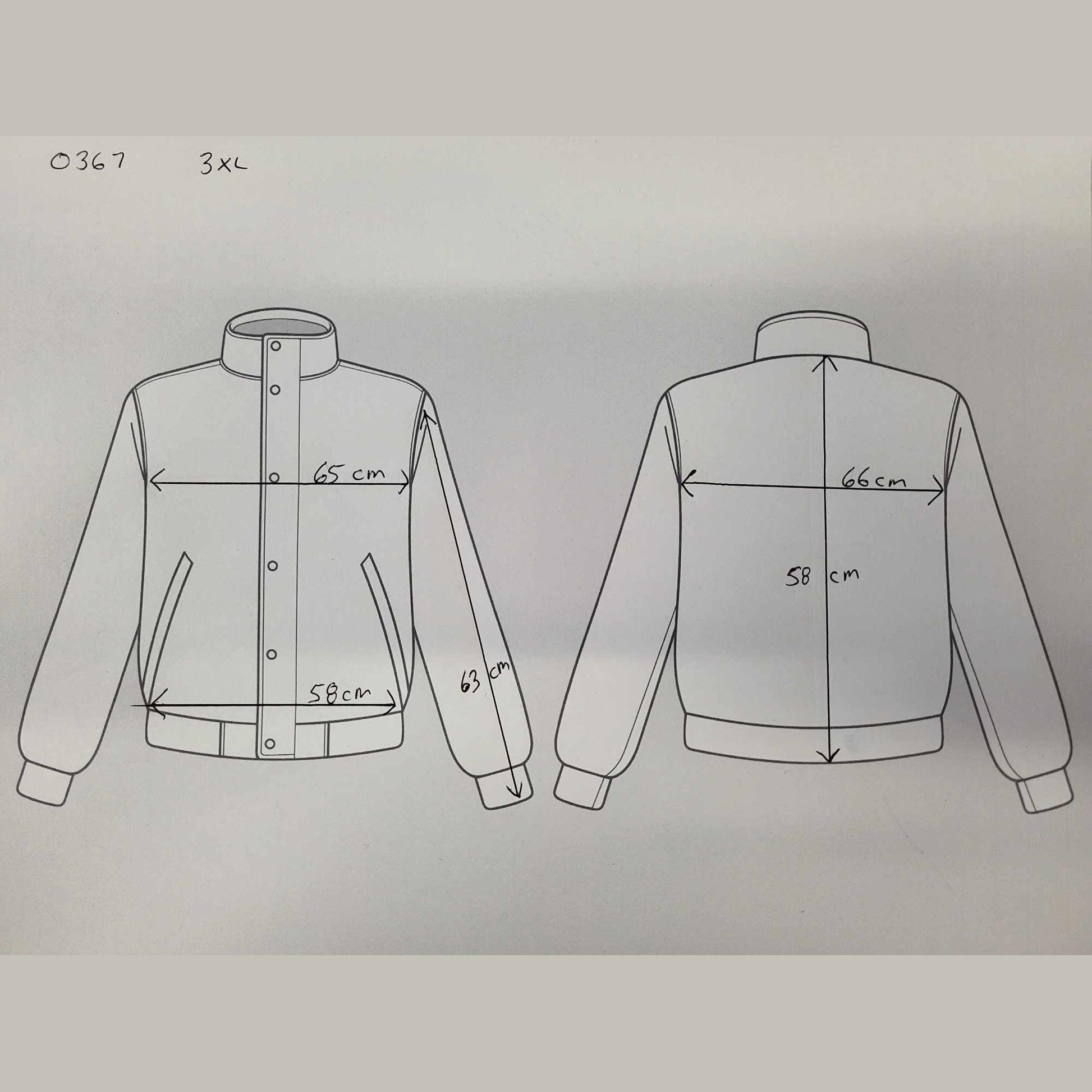 FMC Ladies Vented Leather Motorcycle Jacket-size chart 3XL