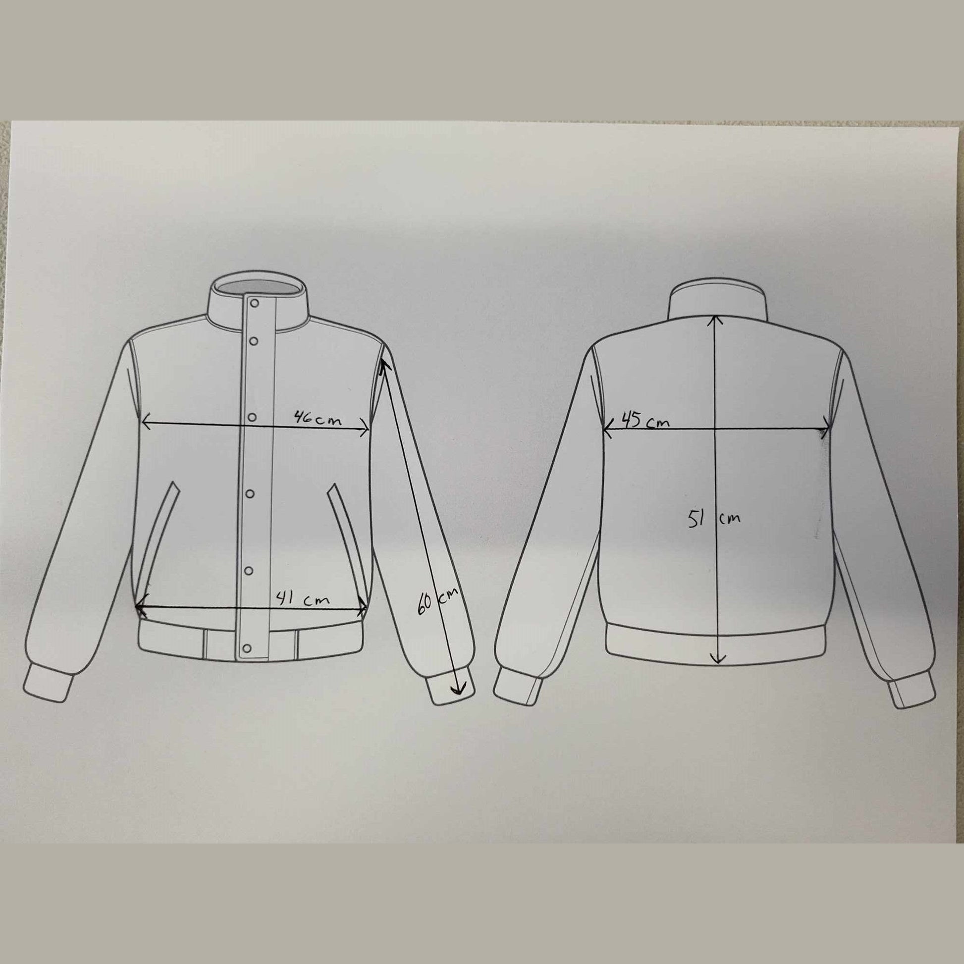 FMC Ladies Vented Leather Motorcycle Jacket-size chart XS 