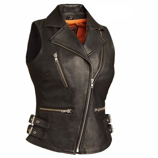 FMC Ladies Sexy Goddess Leather Vest-front