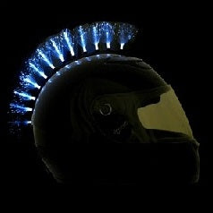 Helmets Inc Motorcycle Quad ATV Car BMX Helmet Mohawk-Fiber Optic White