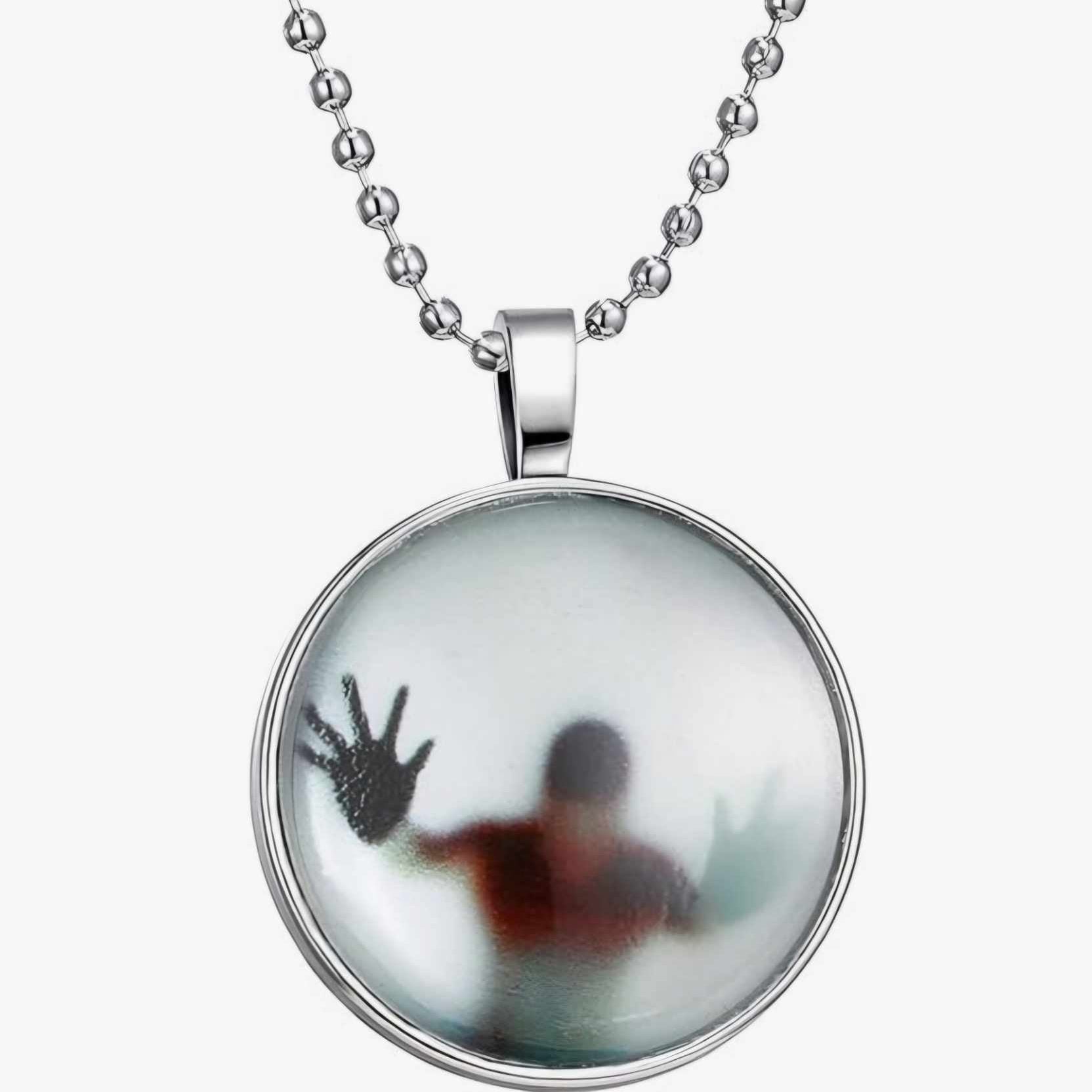Hyde Creek Finery Glow-in-the-dark Floating Phantom Glass Cabochon Necklace