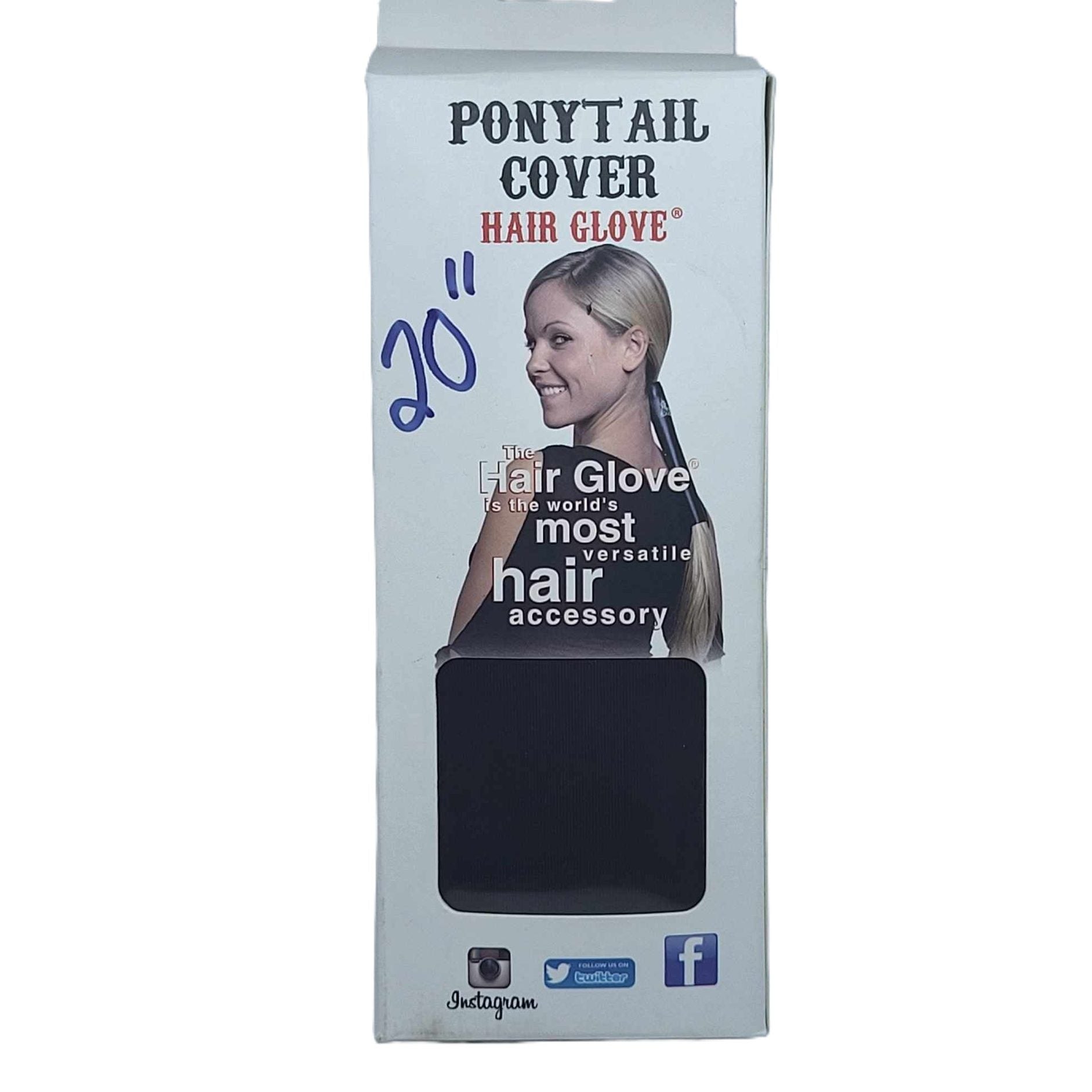 Hair Glove-20" Black Neoprene w/Grey Stitching Extra Wide Hair Wrap package
