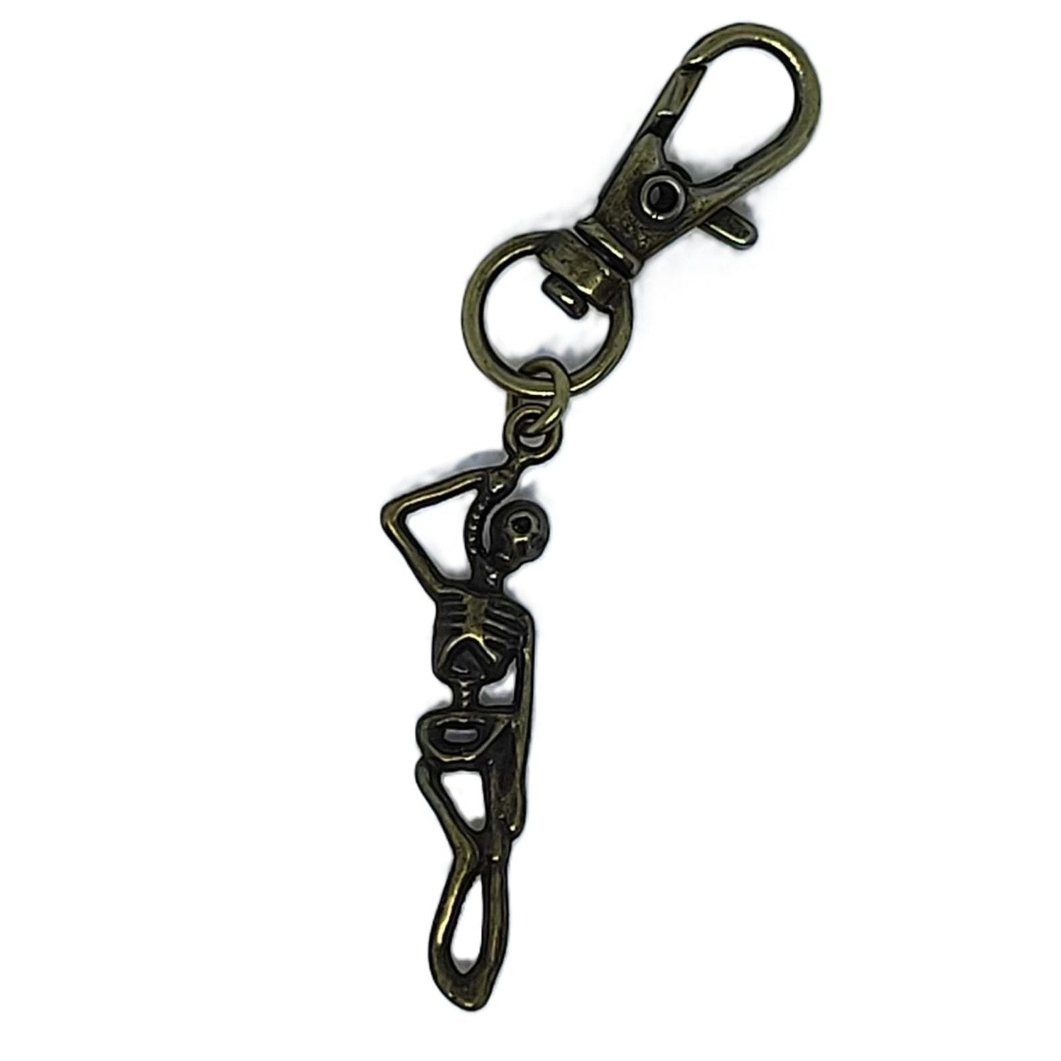 Hyde Creek Finery Hanging Skeleton Pendant/Zipper Pull-bronze