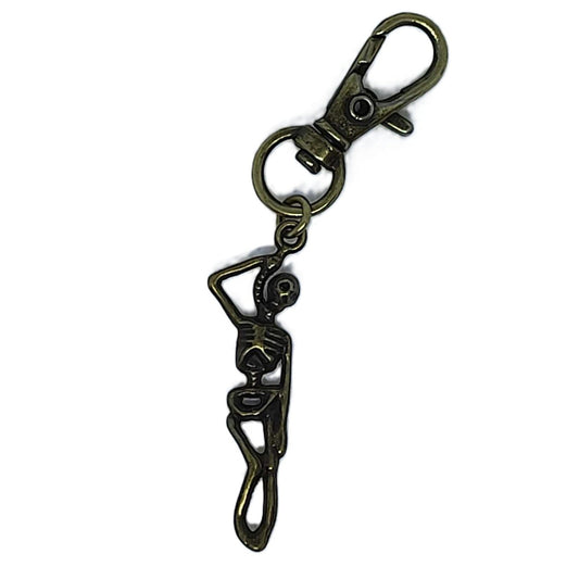 Hyde Creek Finery Hanging Skeleton Pendant/Zipper Pull-bronze