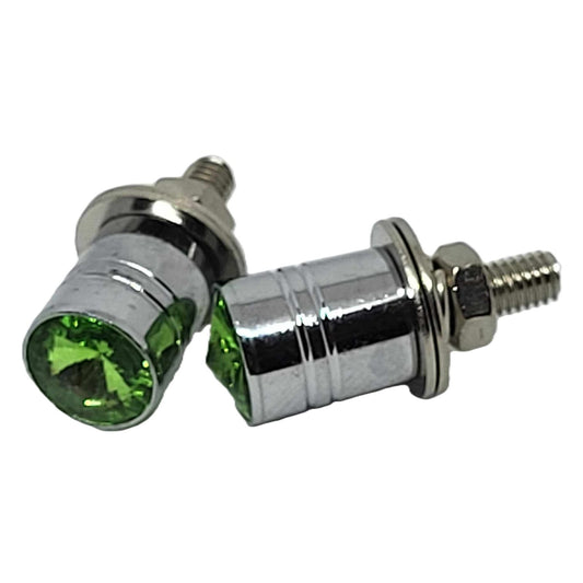 License Plate Fasteners-Green Jewels