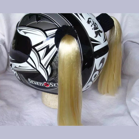 Helmets Inc Motorcycle Quad ATV Car BMX Helmet Pigtails-Blonde-leftside view