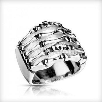 Skeleton hand with skull & crossbones ring