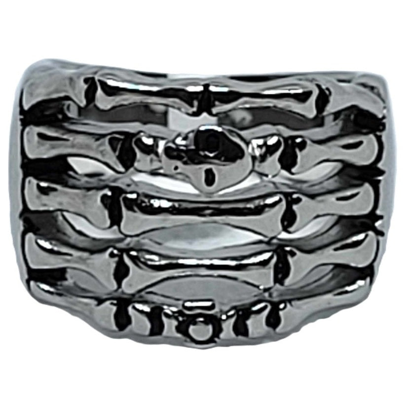 Skeleton hand with skull & crossbones ring