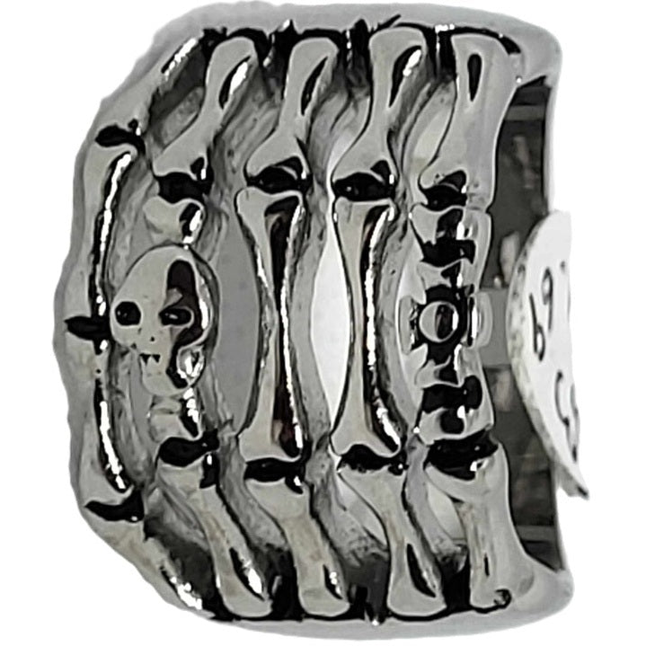 Skeleton hand with skull & crossbones ring