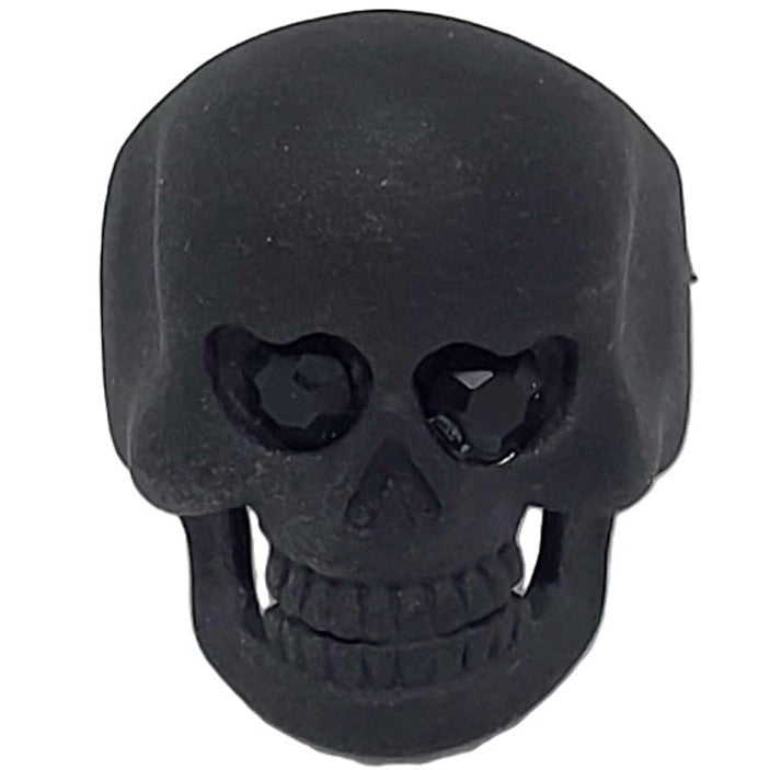 Matte black skull ring