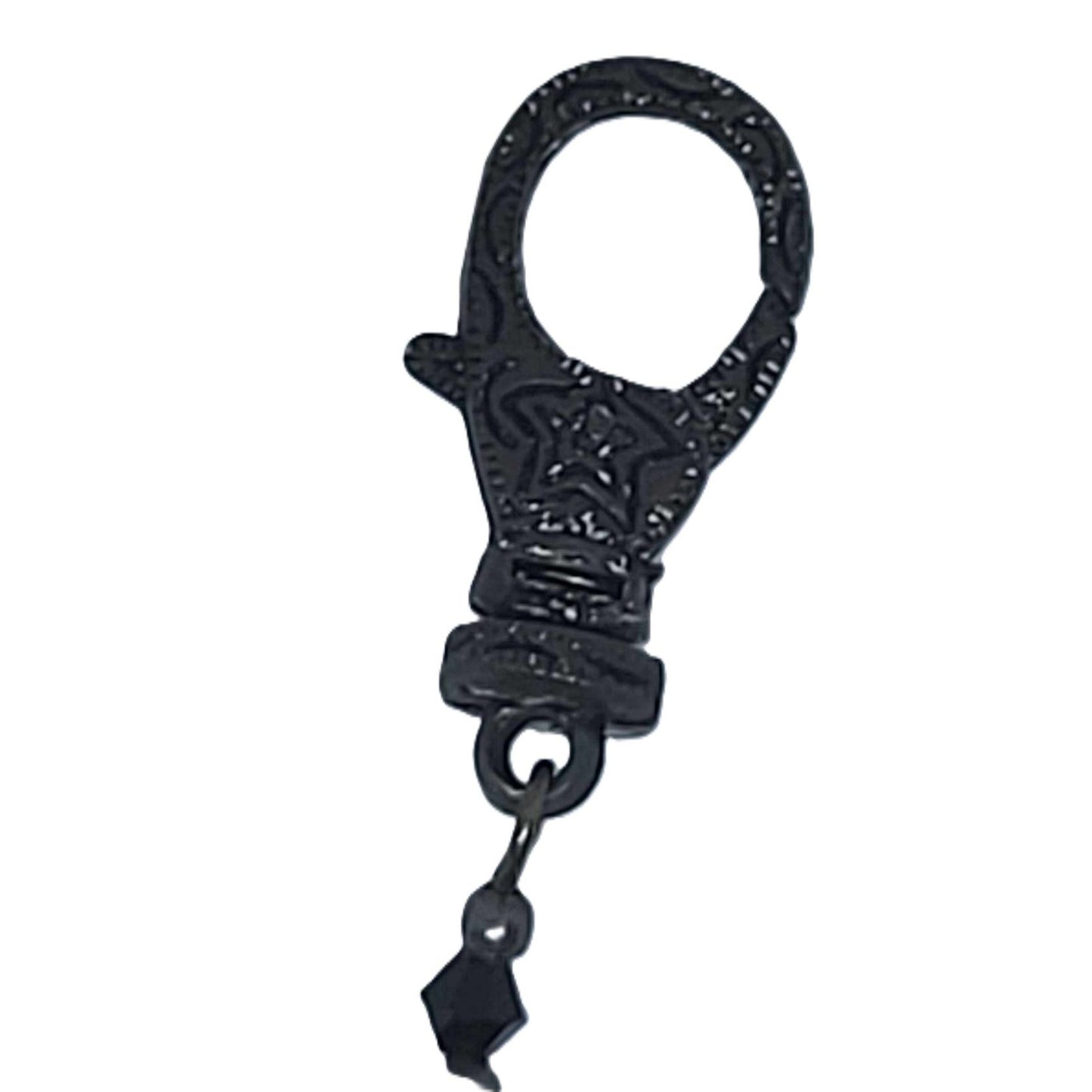 Hyde Creek Finery Skeleton Hand w/Crystals Pendant/Zipper Pull closeup of clasp