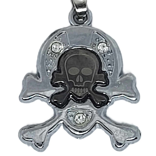 Live Free Ride Free Rope Skull on Skull Necklace
