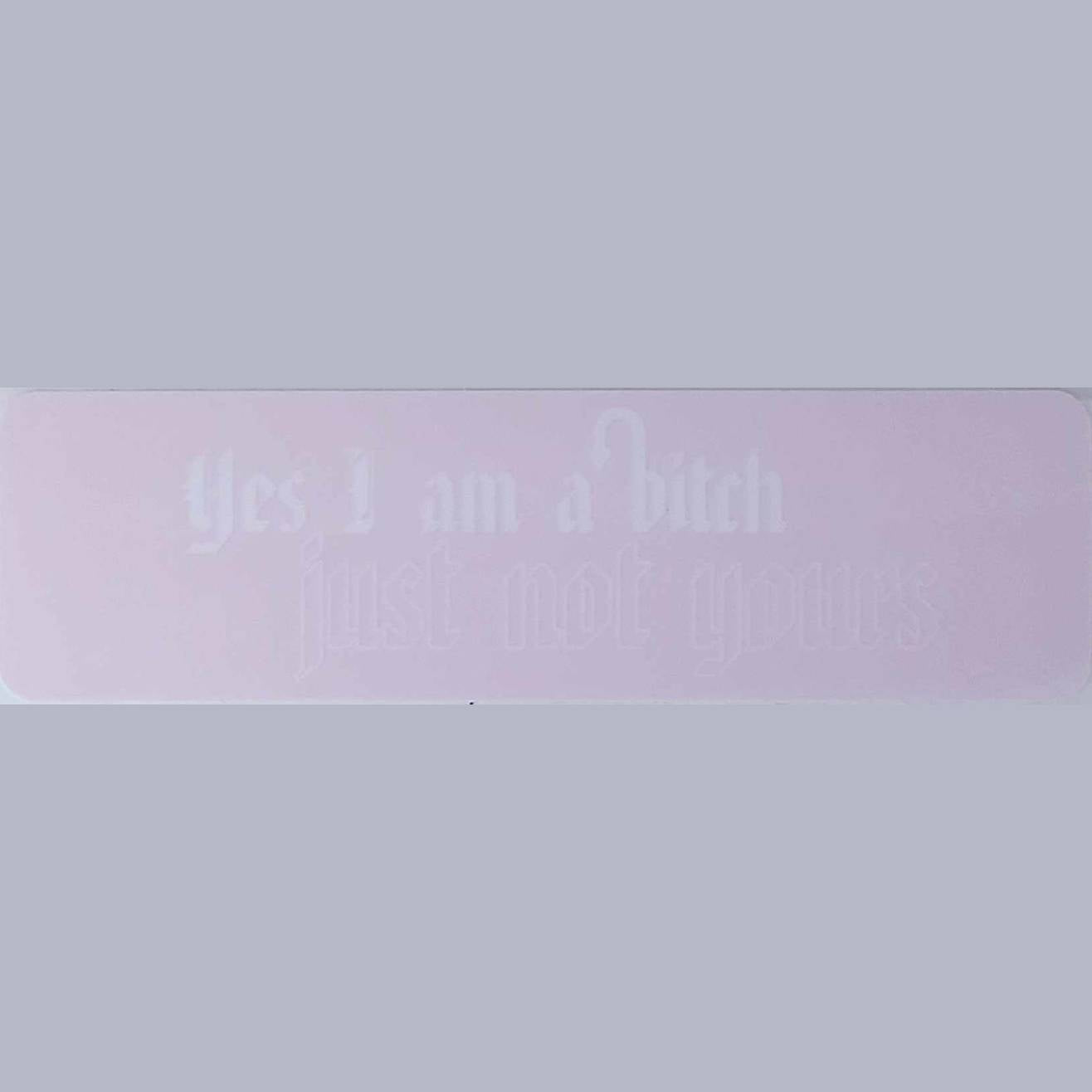 Yes I am a bitch, just not yours